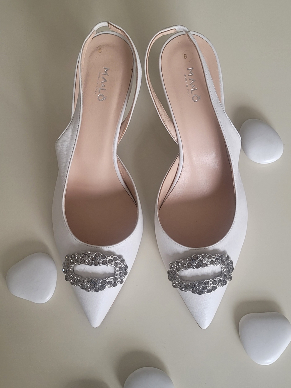 MALO Embellished Slingback Kittenheels size 39 US 8